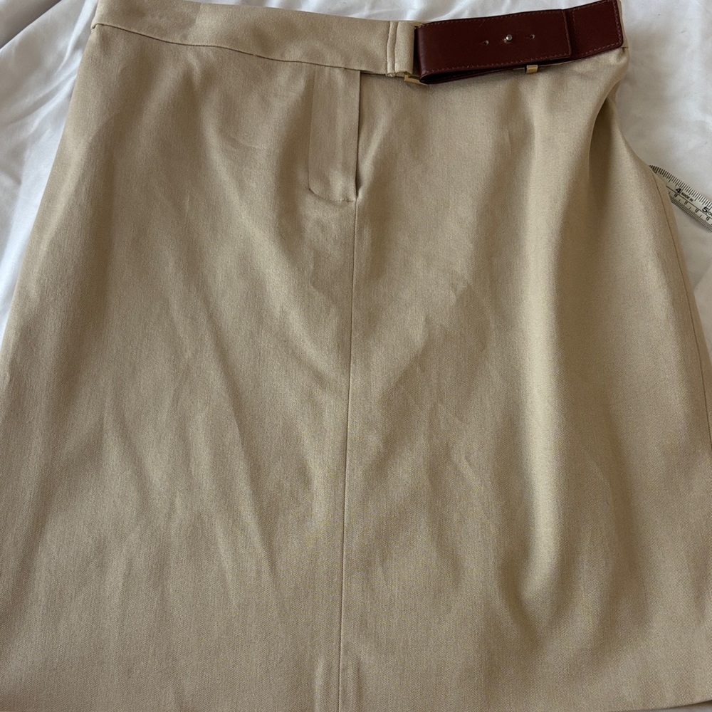 Brooks Brothers Tan Pencil Skirt with Brown Accent